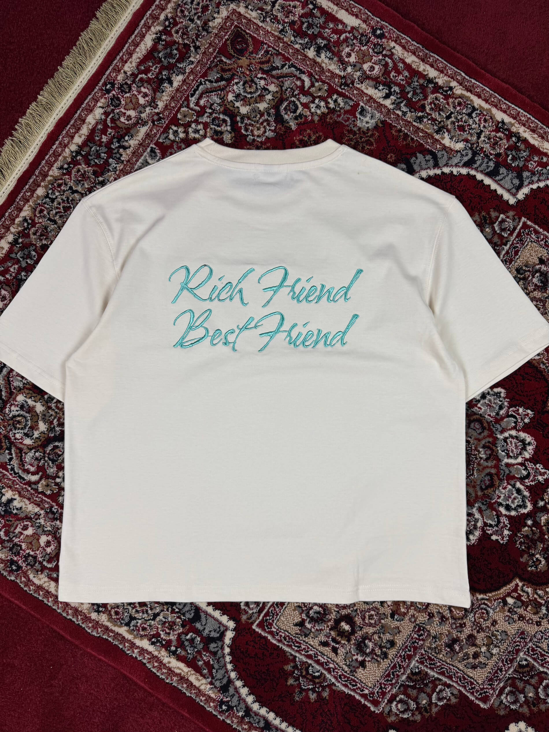 BLUE EMBROIDERED TEE