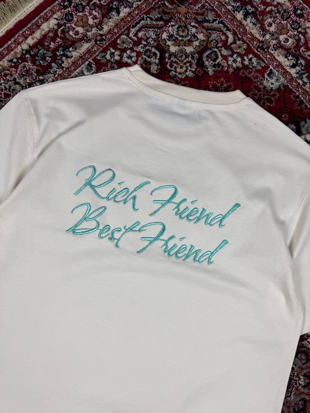 BLUE EMBROIDERED TEE