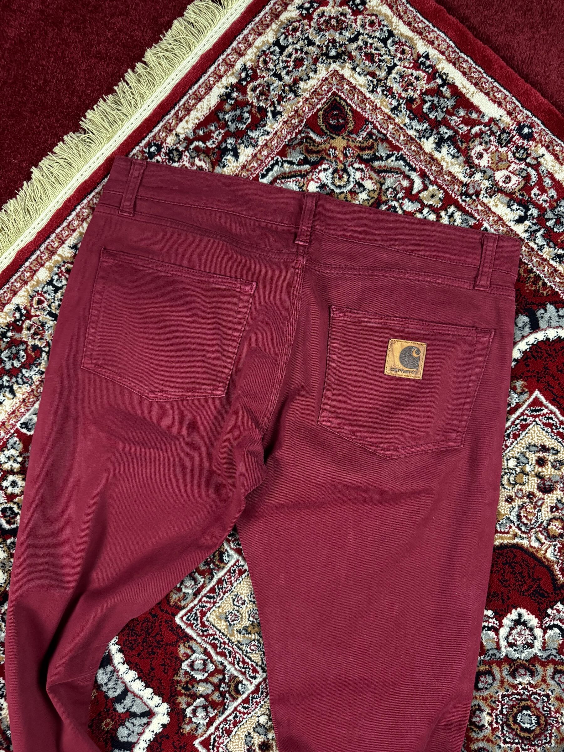 CARHARTT - BURGUNDY STRAIGHT JEANS (36”)