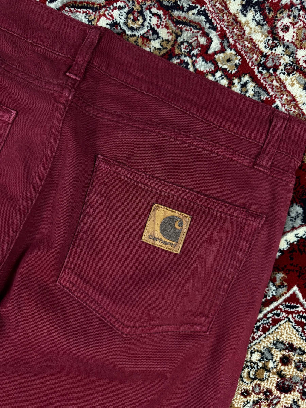 CARHARTT - BURGUNDY STRAIGHT JEANS (36”)