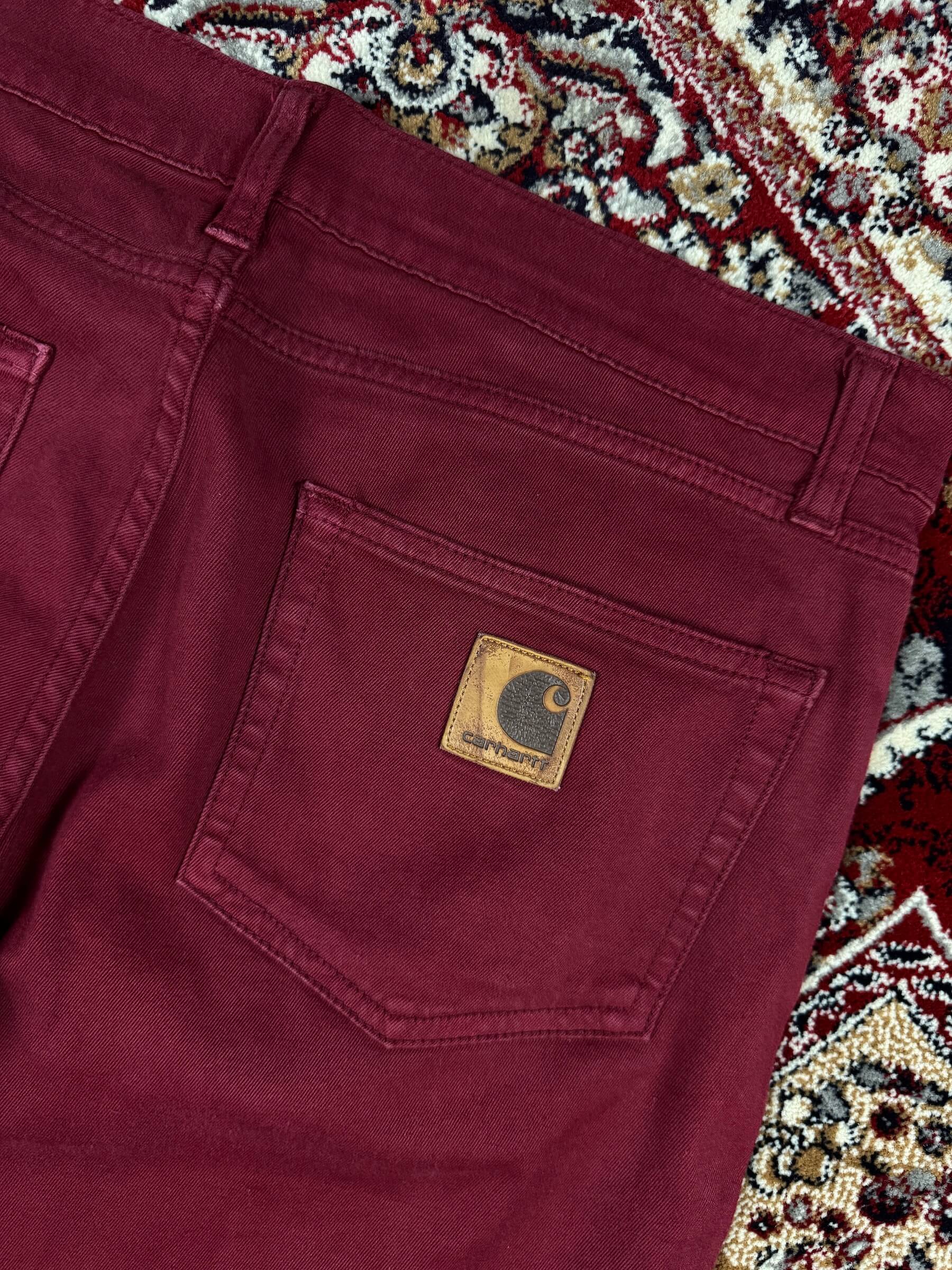 CARHARTT - BURGUNDY STRAIGHT JEANS (36”)