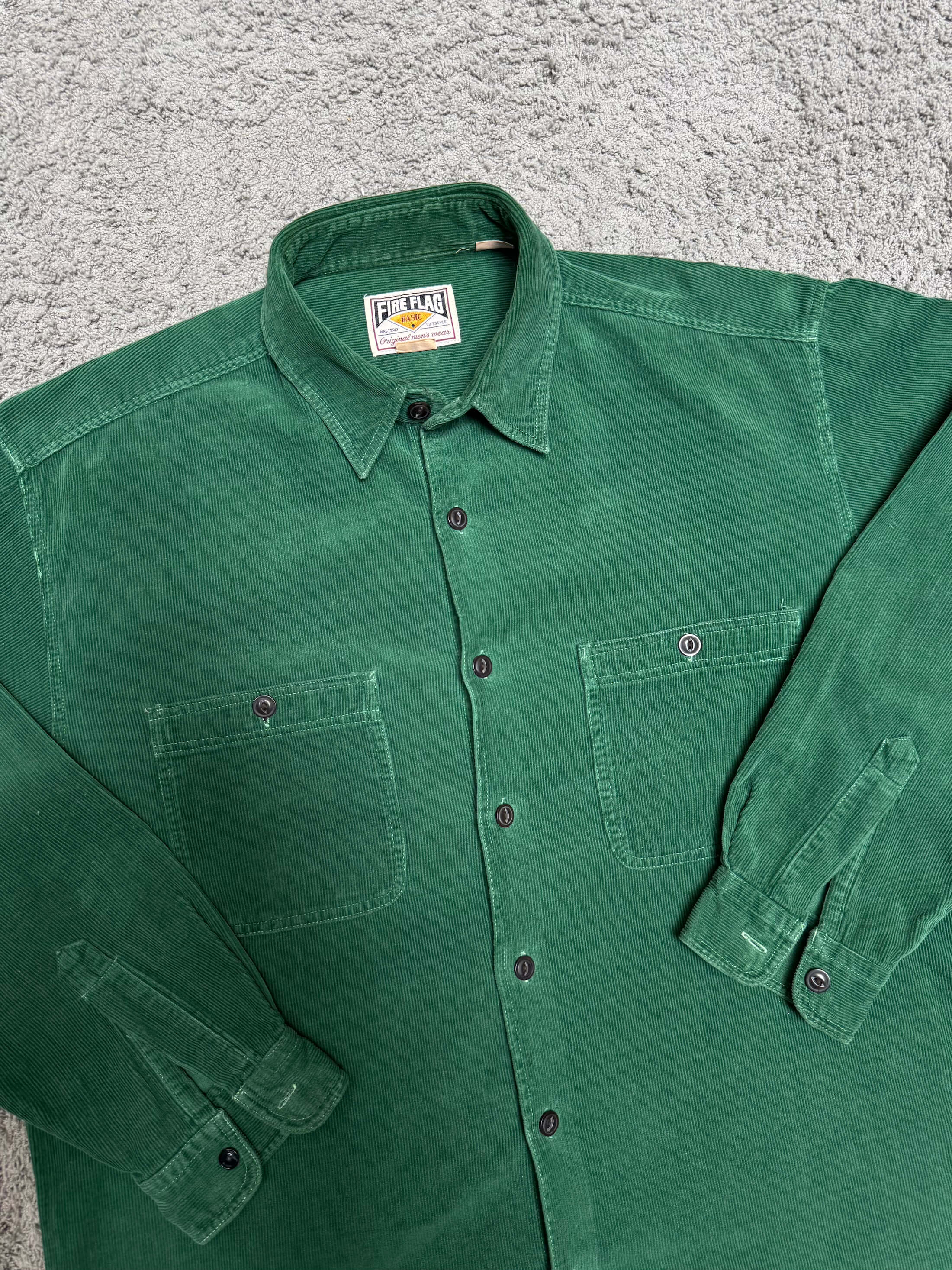Fire Flag - Green Corduroy Shirt (M)