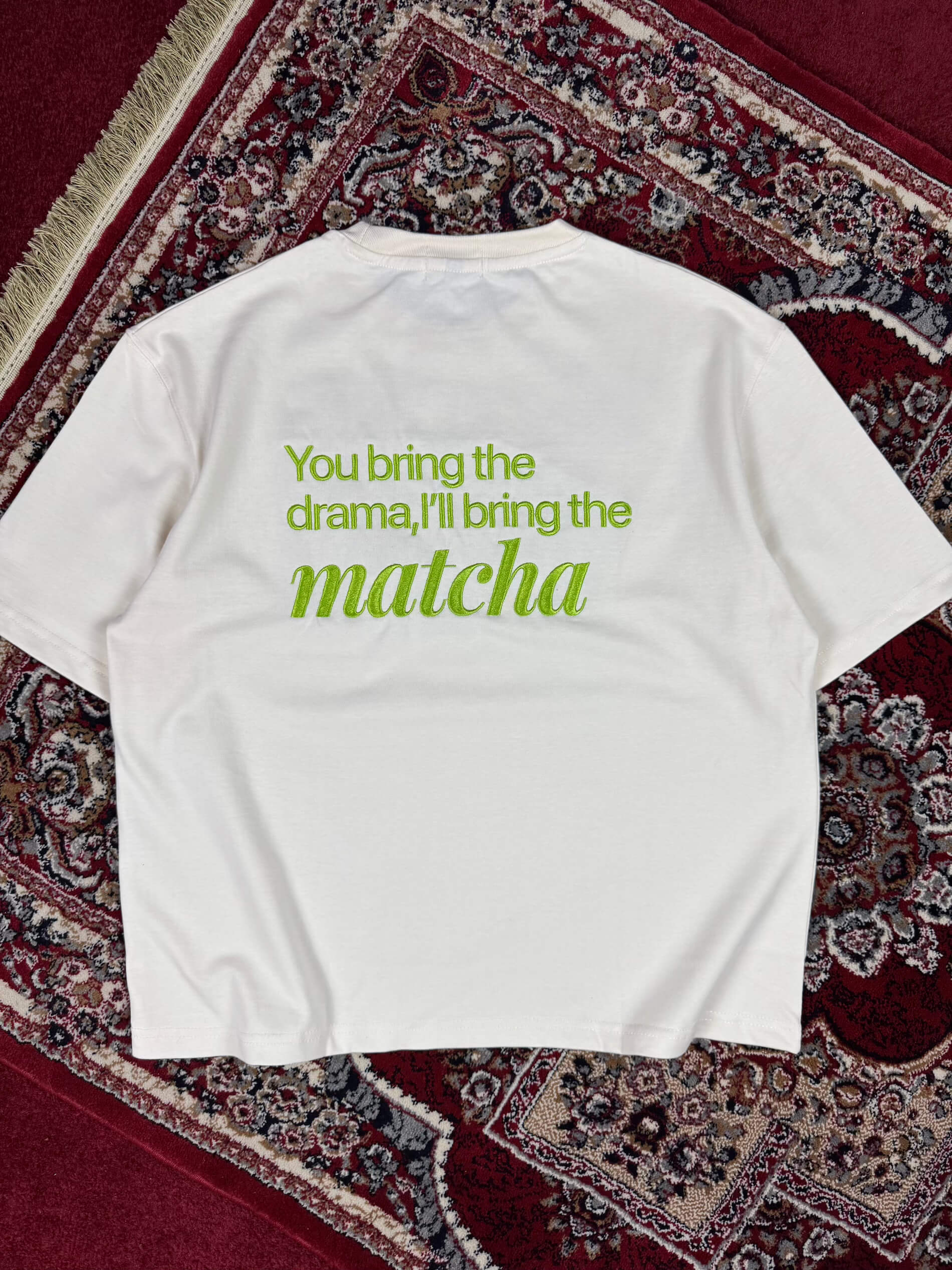 GREEN EMBROIDERED TEE