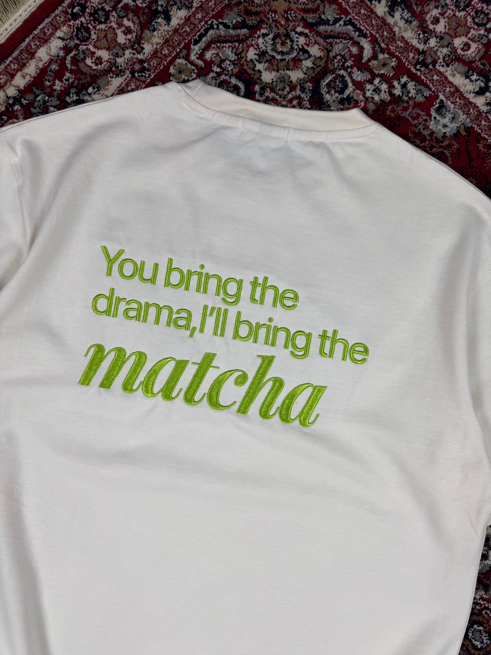 GREEN EMBROIDERED TEE