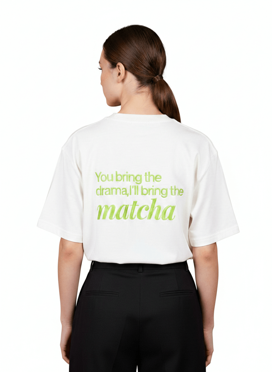 GREEN EMBROIDERED TEE