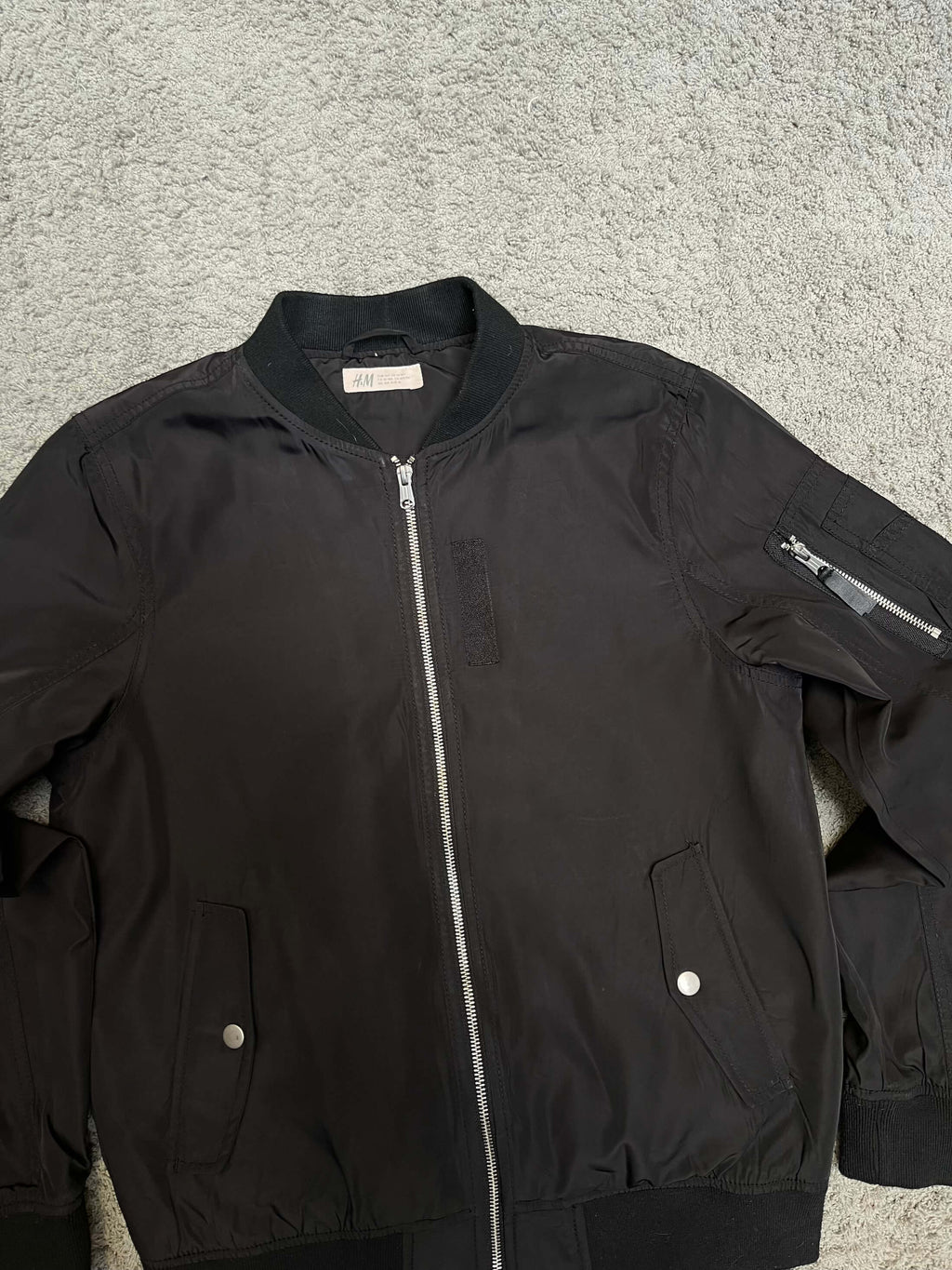 H&M - Black Bomber Jacket (S)