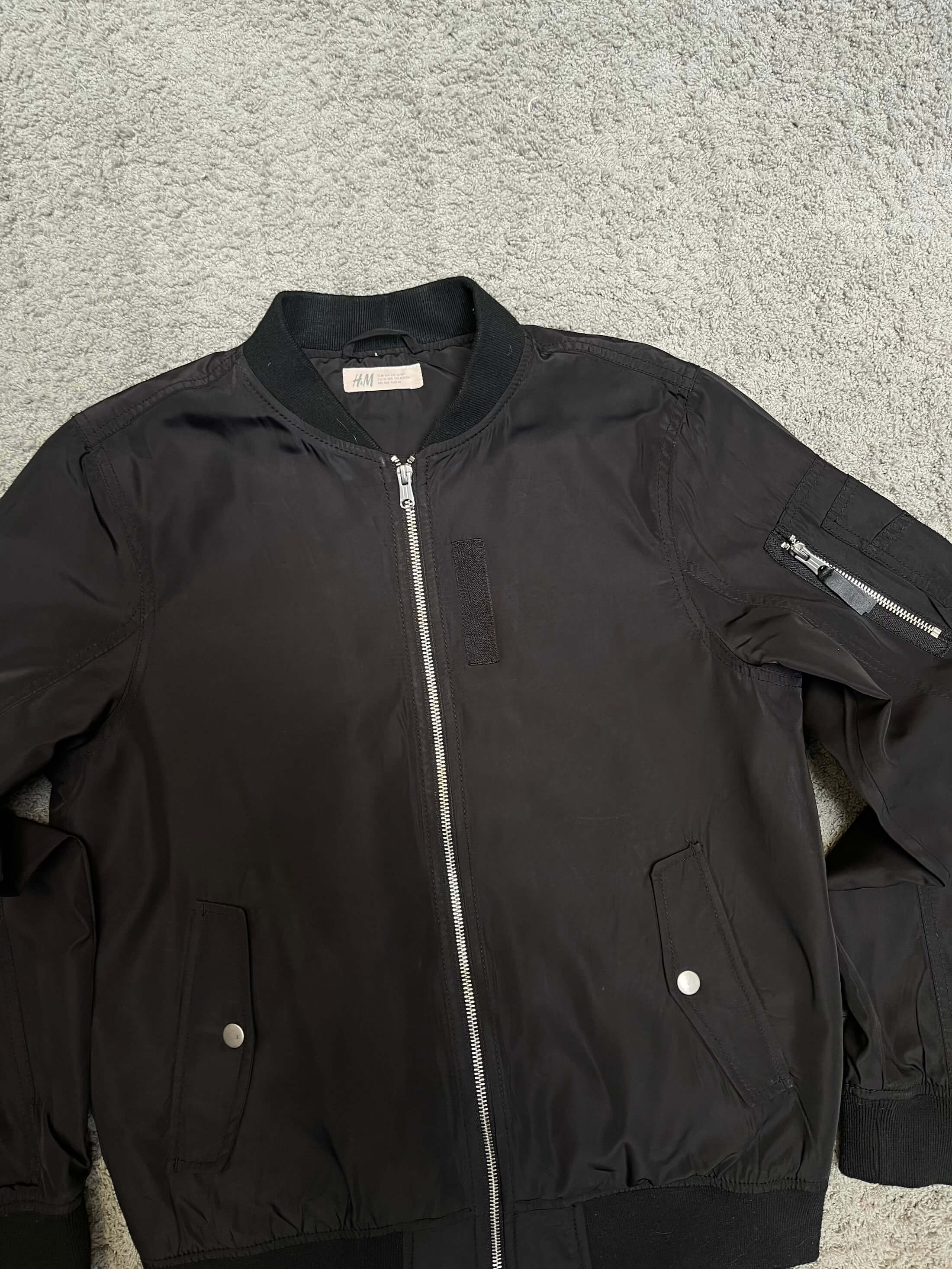 H&M - Black Bomber Jacket (S)