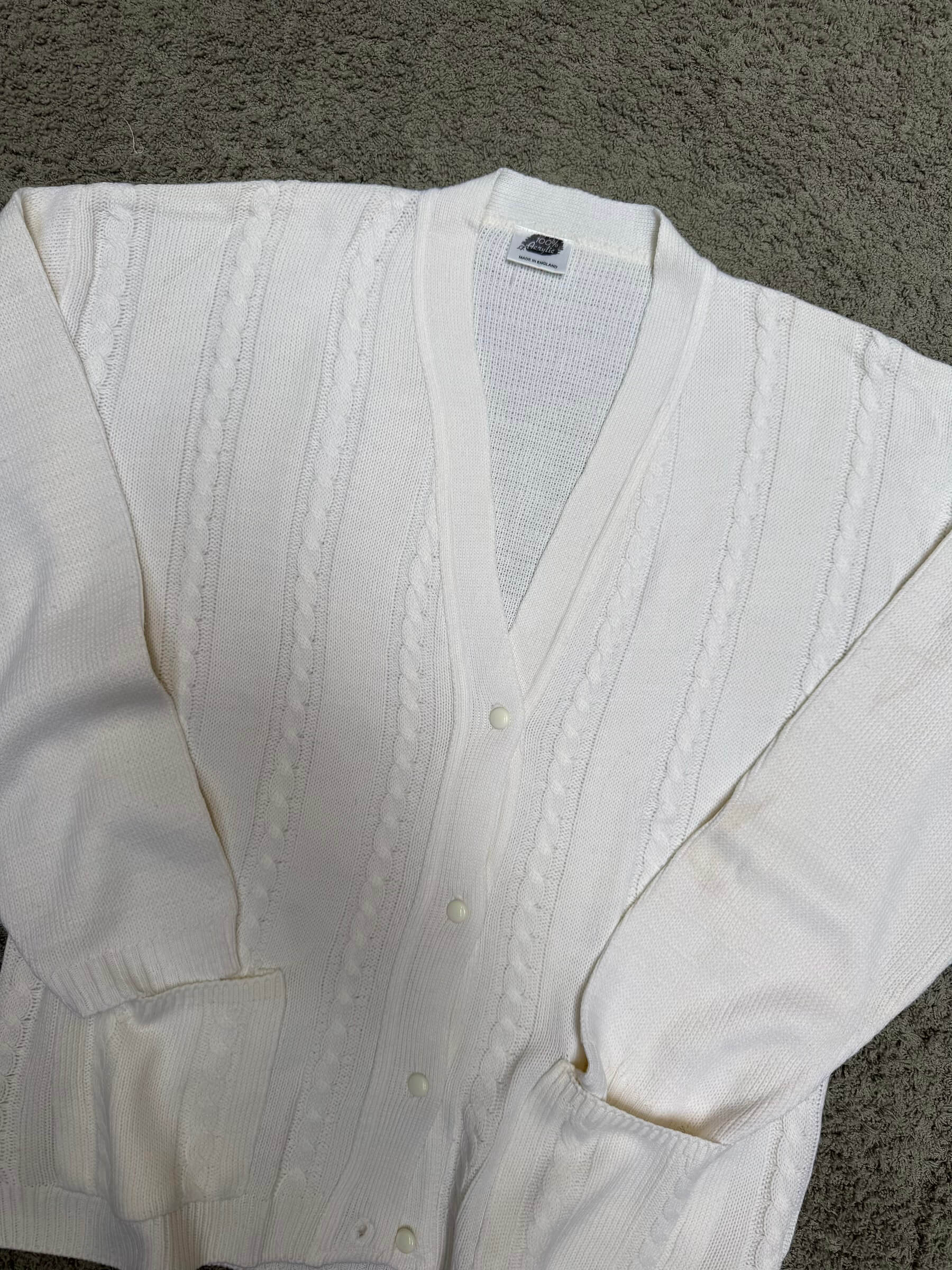 Handmade Off White Cardigan (L)