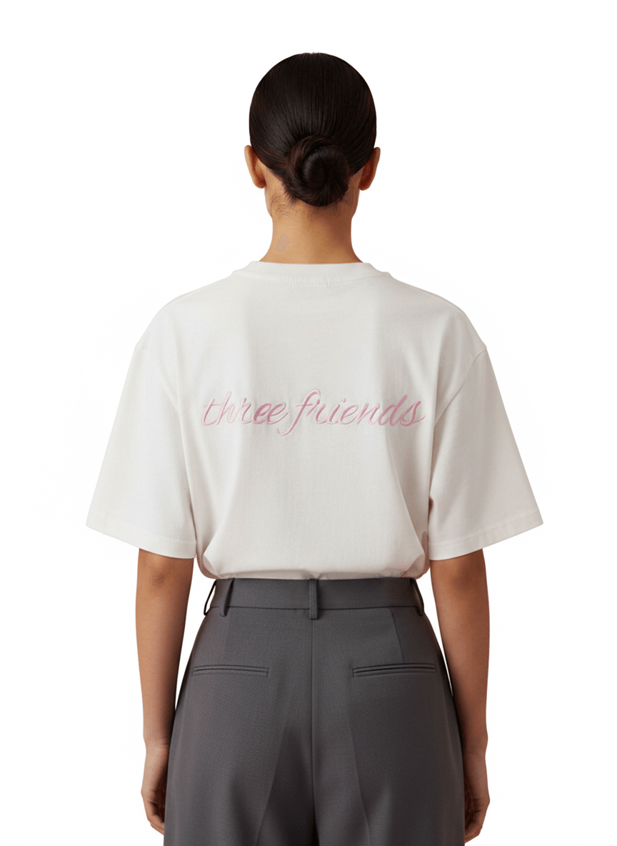 PINK EMBROIDERED TEE
