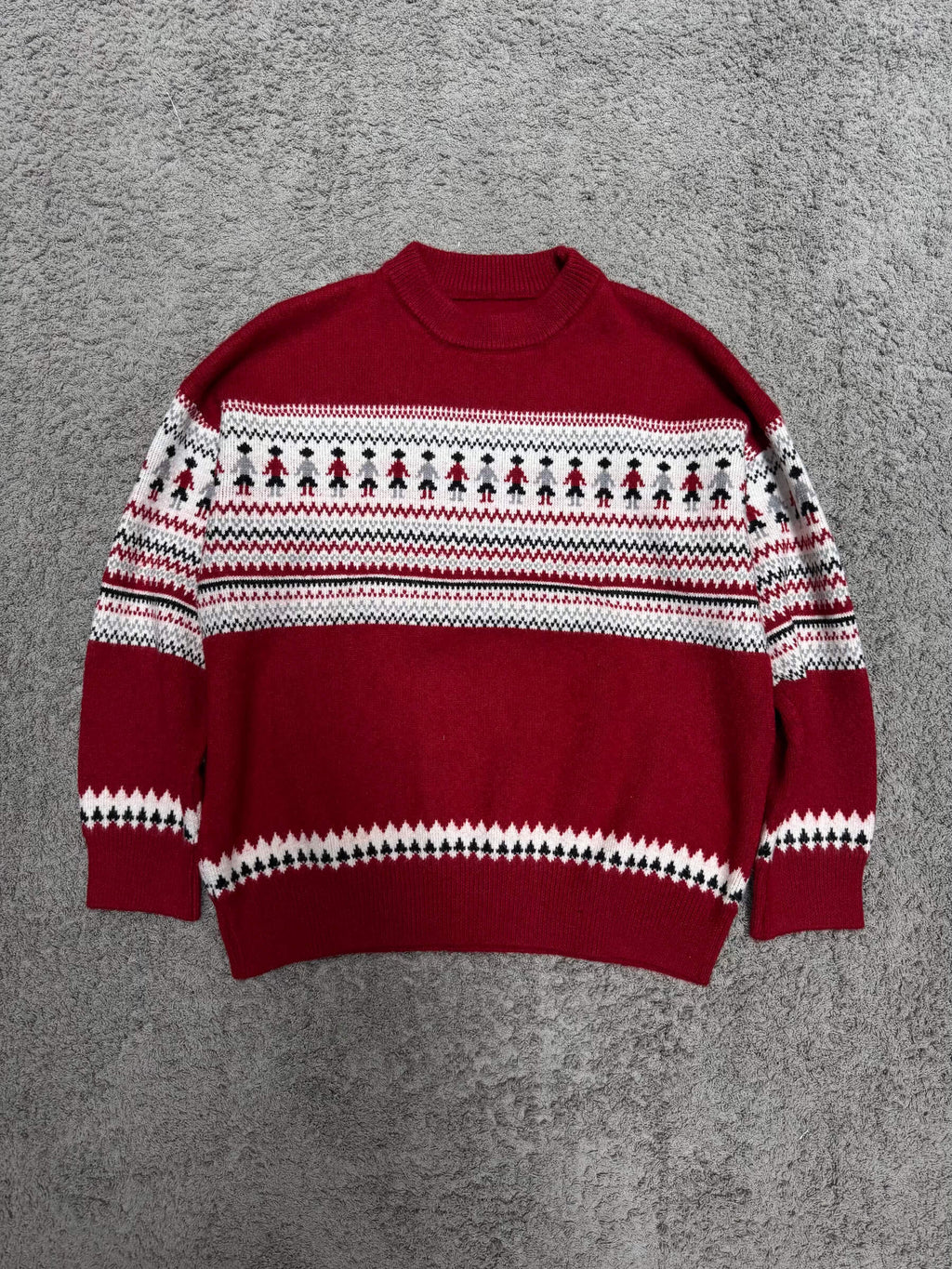 Red White Wool Sweater (S/M)