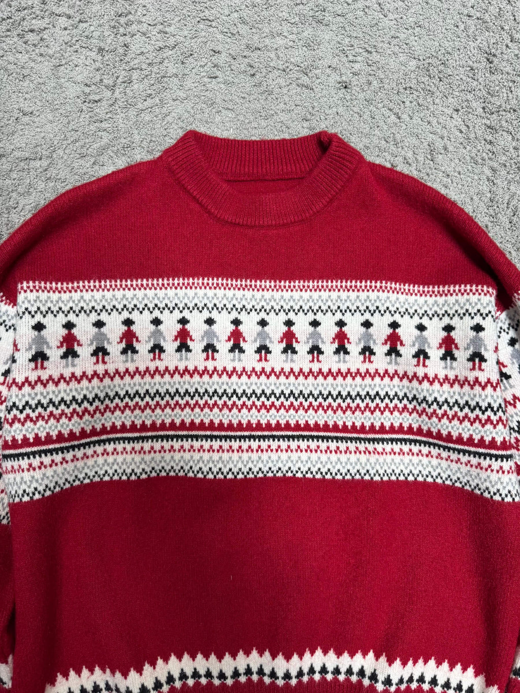 Red White Wool Sweater (S/M)