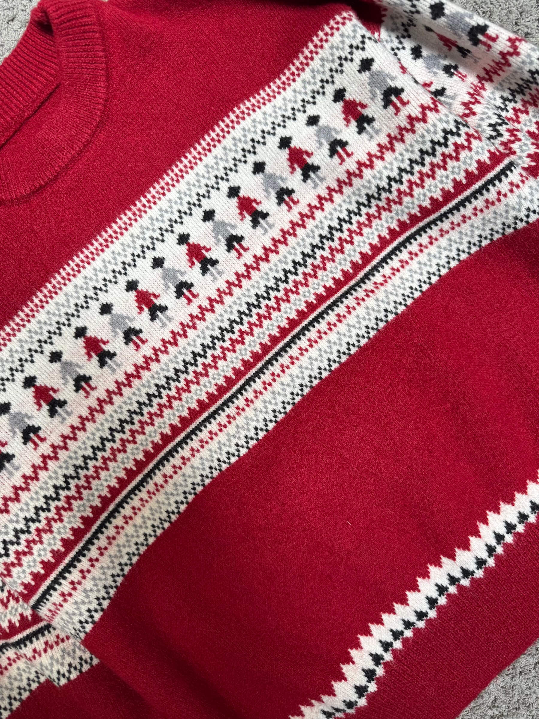 Red White Wool Sweater (S/M)