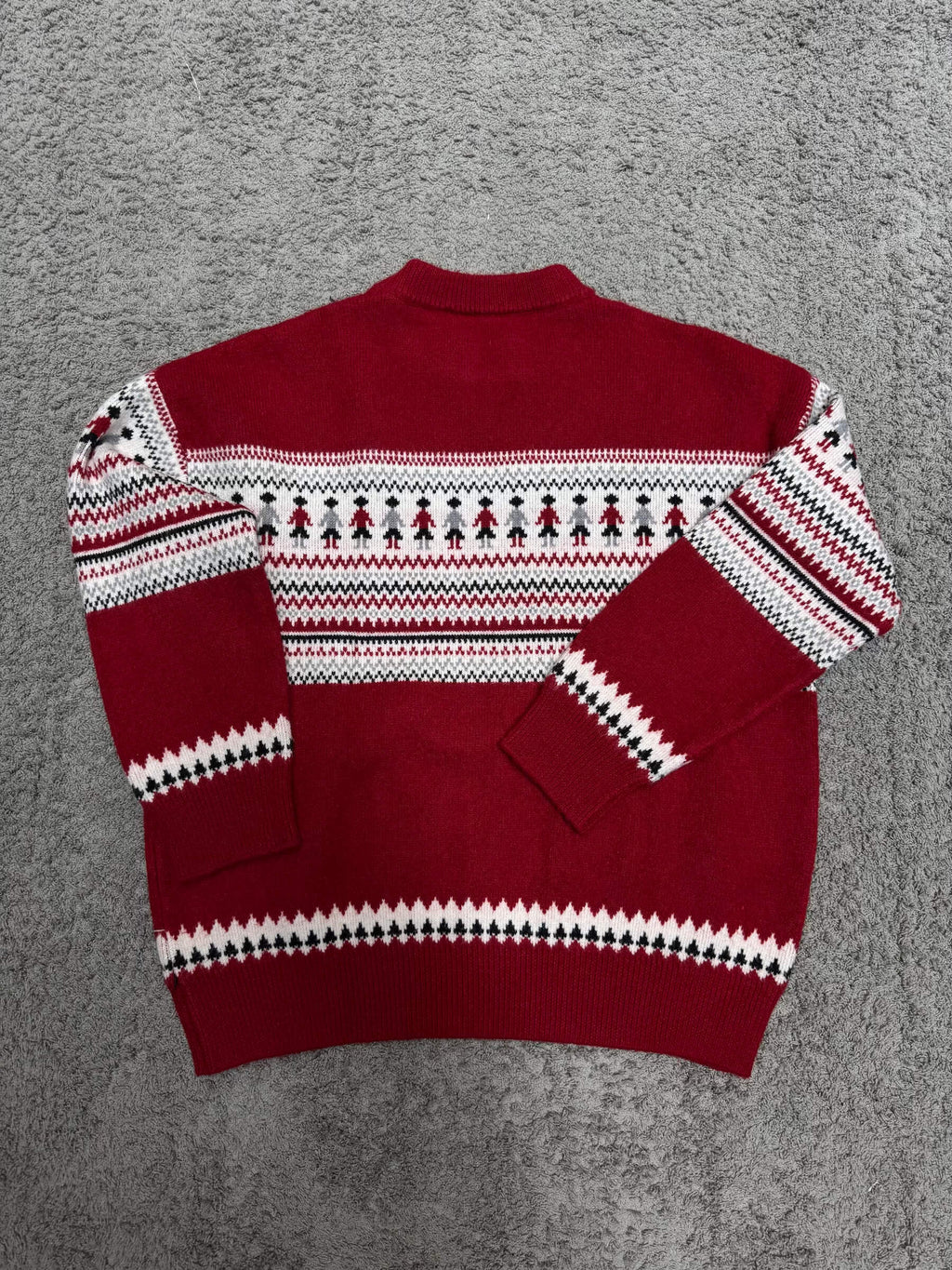 Red White Wool Sweater (S/M)