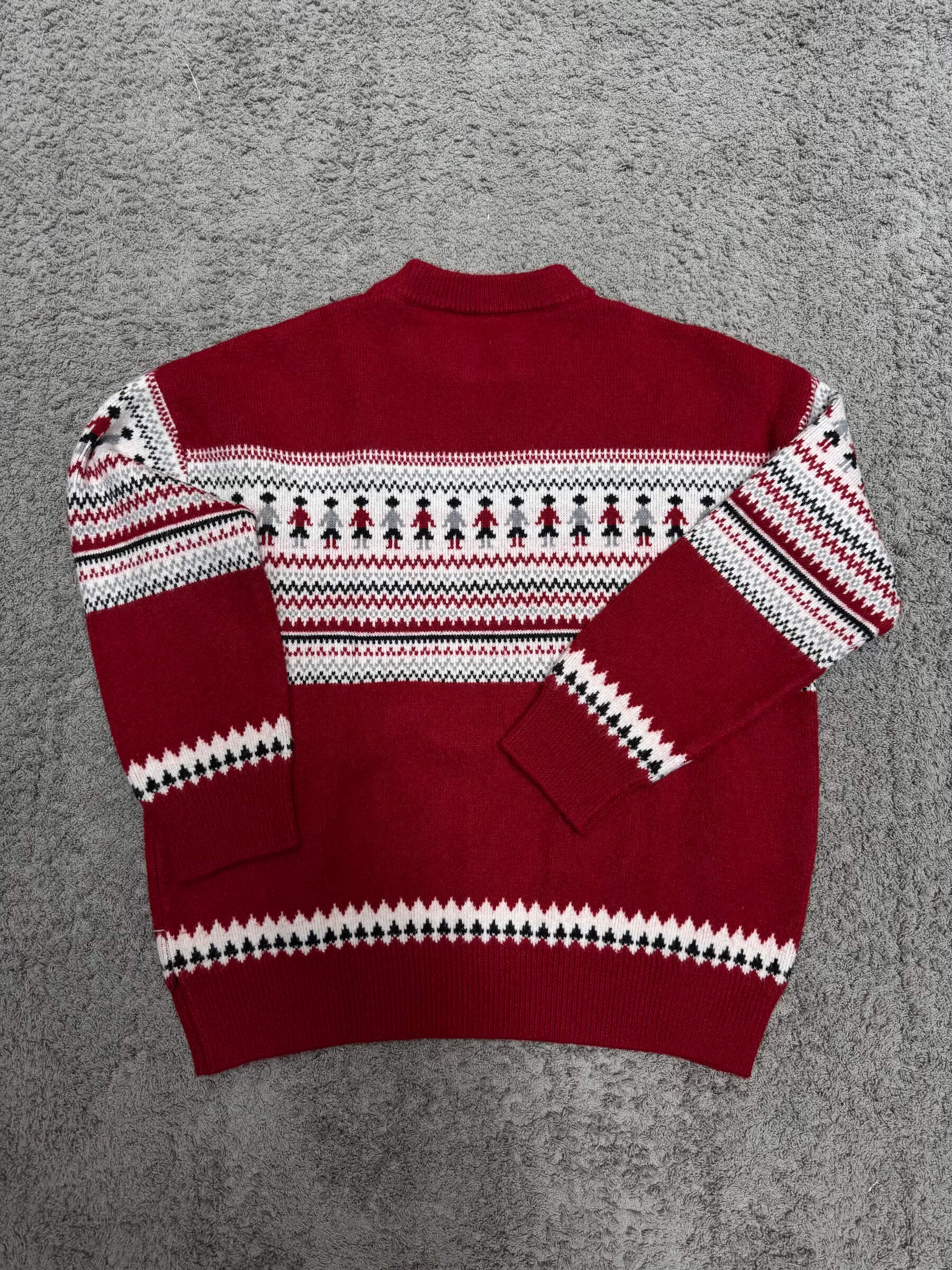Red White Wool Sweater (S/M)