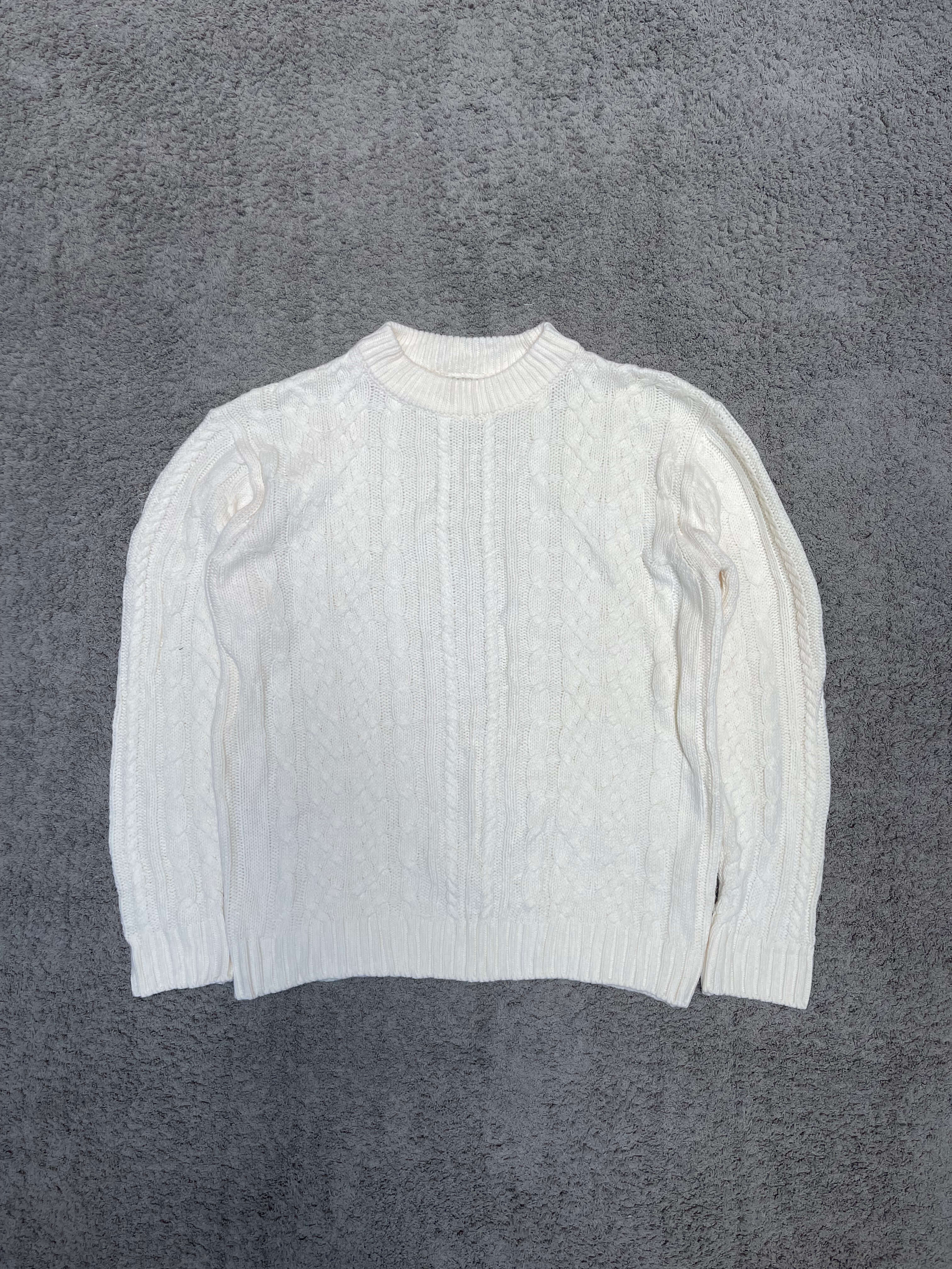 Cream Basic Knitted Sweater (L)