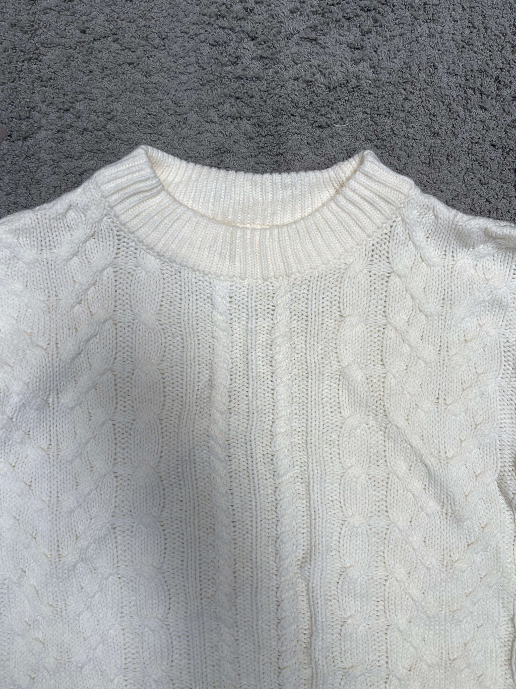 Cream Basic Knitted Sweater (L)
