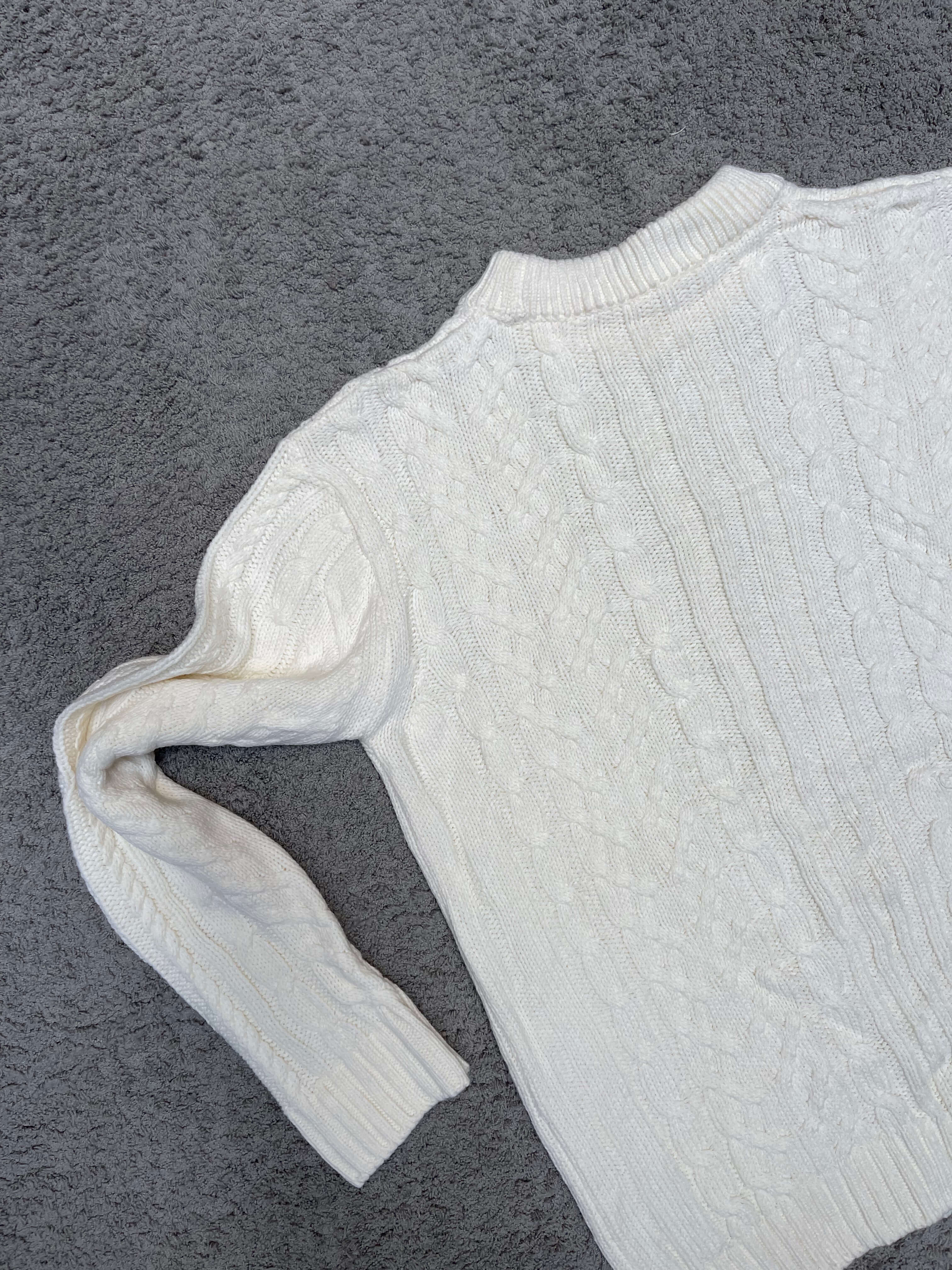 Cream Basic Knitted Sweater (L)