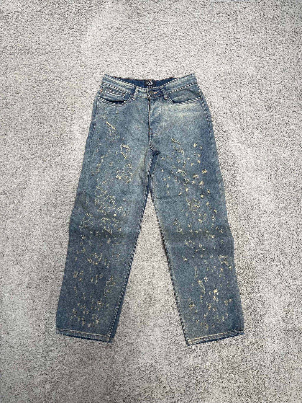 Boohoo - Distressed Blue Denim (28")