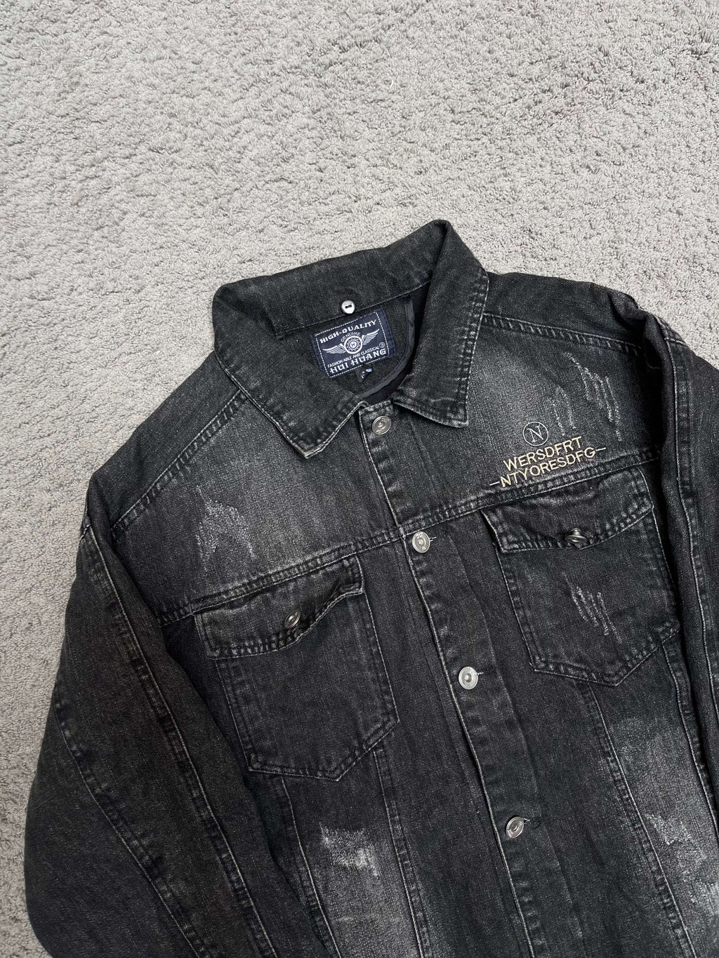 Faded Black Denim Jacket (S)