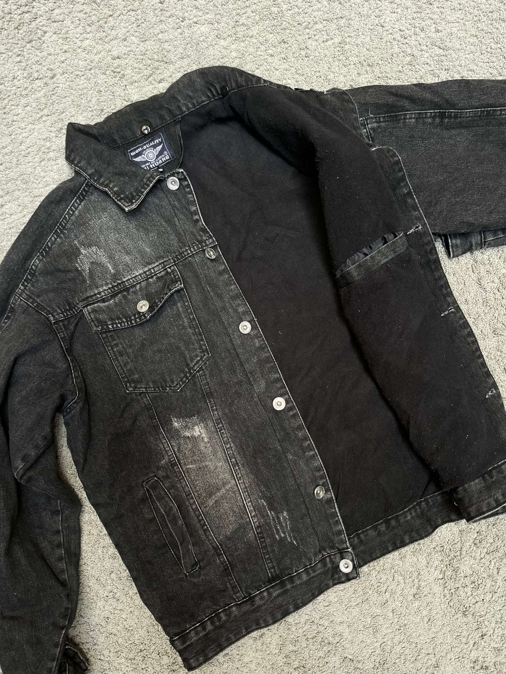 Faded Black Denim Jacket (S)