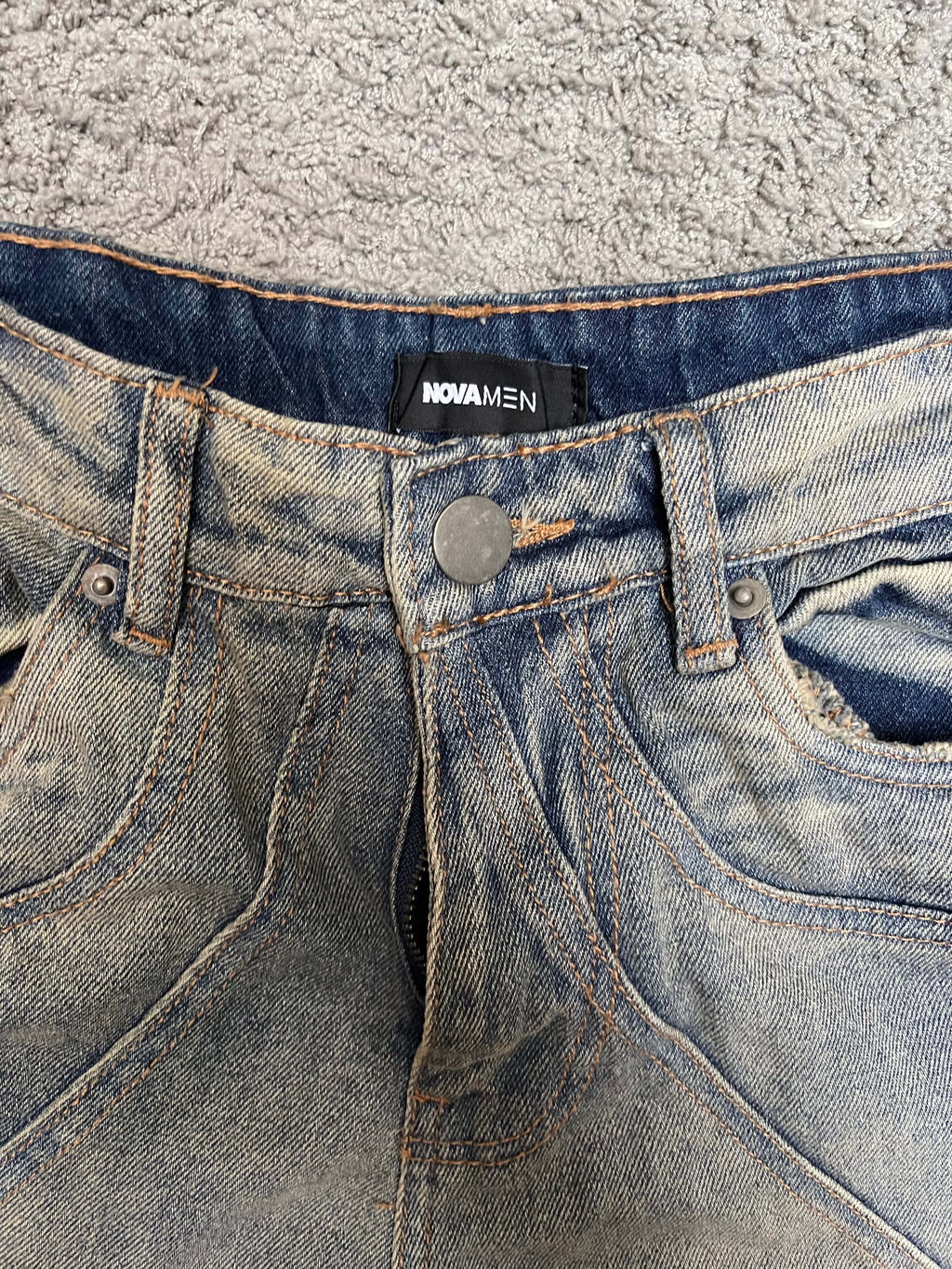 Novamen - Faded Panelled Jeans (30")