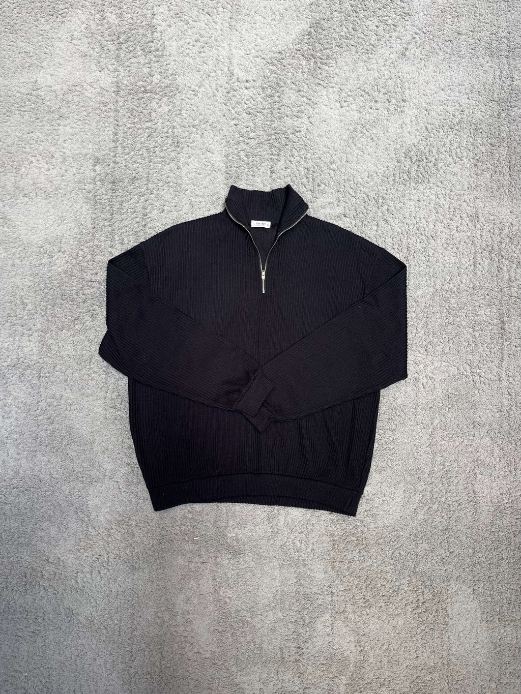 Shine Black Quarter Zipper (L)